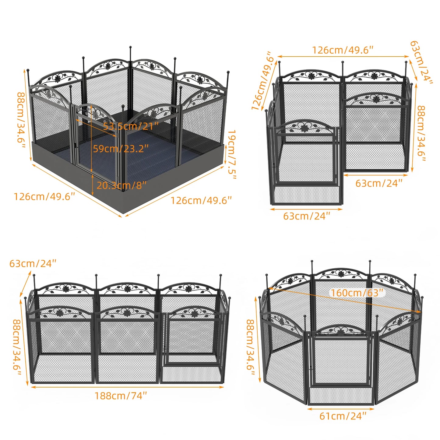 BINGOPAW Heavy Duty Dog Playpen Indoor Outdoor Use