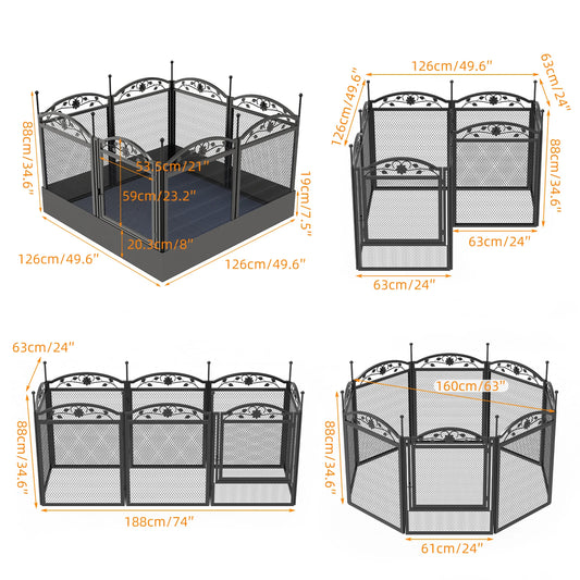 BINGOPAW Heavy Duty Dog Playpen Indoor Outdoor Use