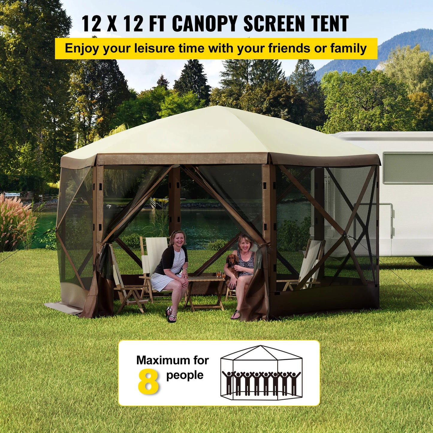 SucceBuy Pop Up Camping Gazebo Canopy Shelter For Outdoor Use