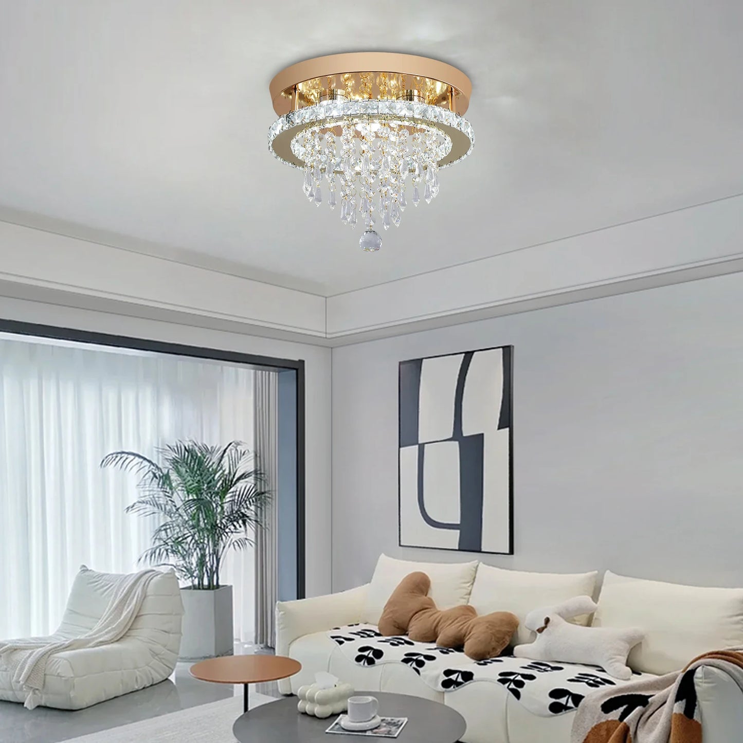 GreeLustr Modern Luxury Crystal Chandelier Led Ceiling Light