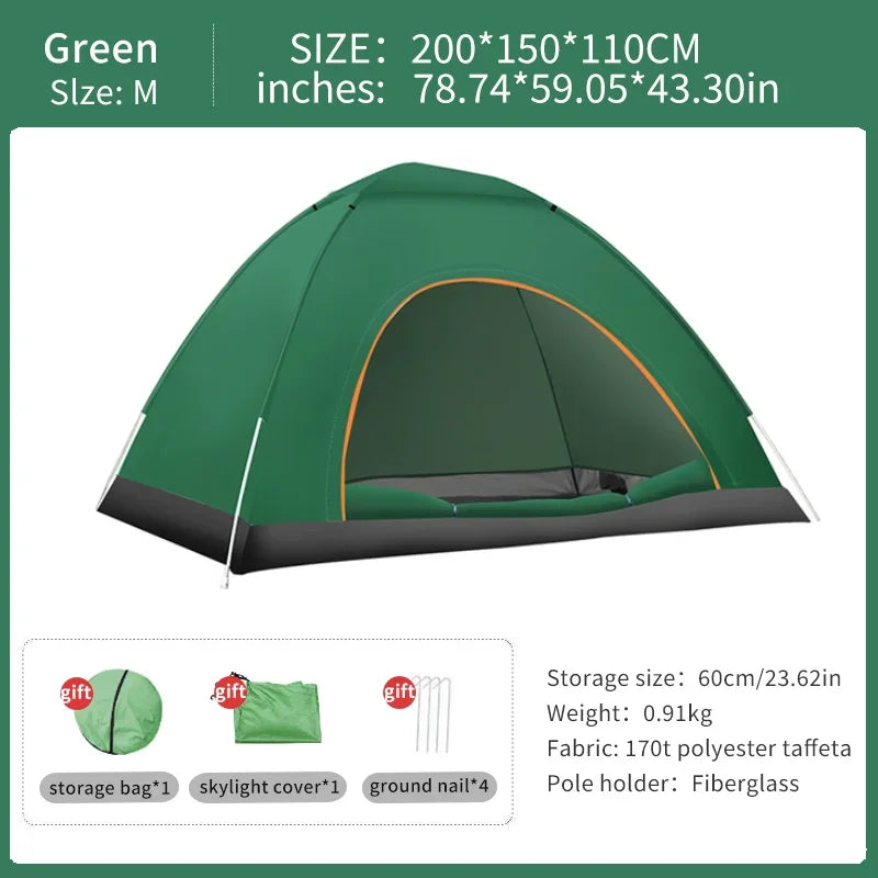Outdoor Pop Up Tent Waterproof Automatic UV Protection Sun Shelter