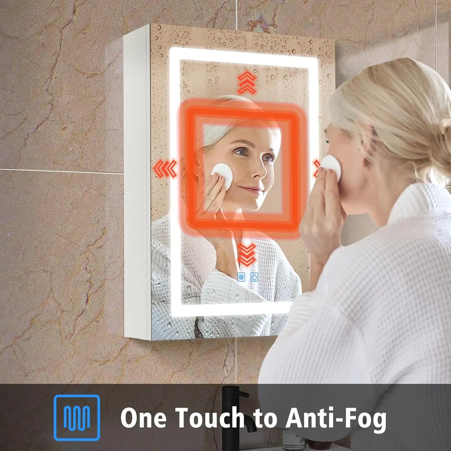 Medicine Cabinet With Mirror And Adjustable LED Lighting