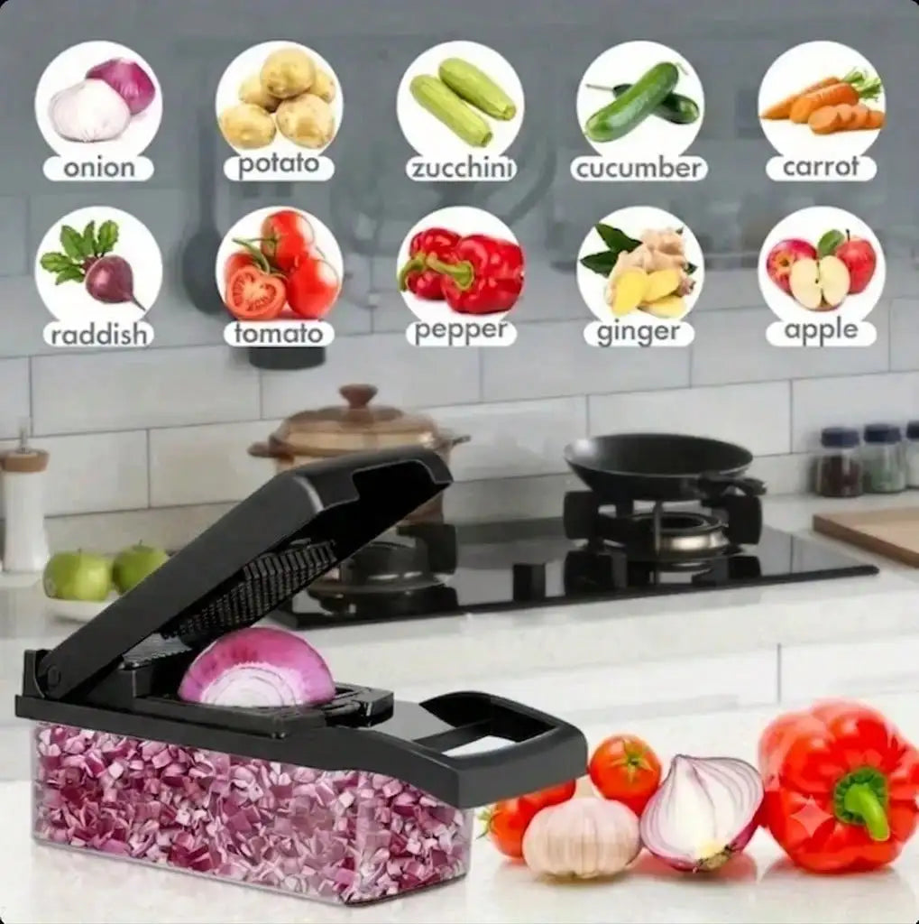 Professional 16 Function Vegetable Chopper And Slicer With Container