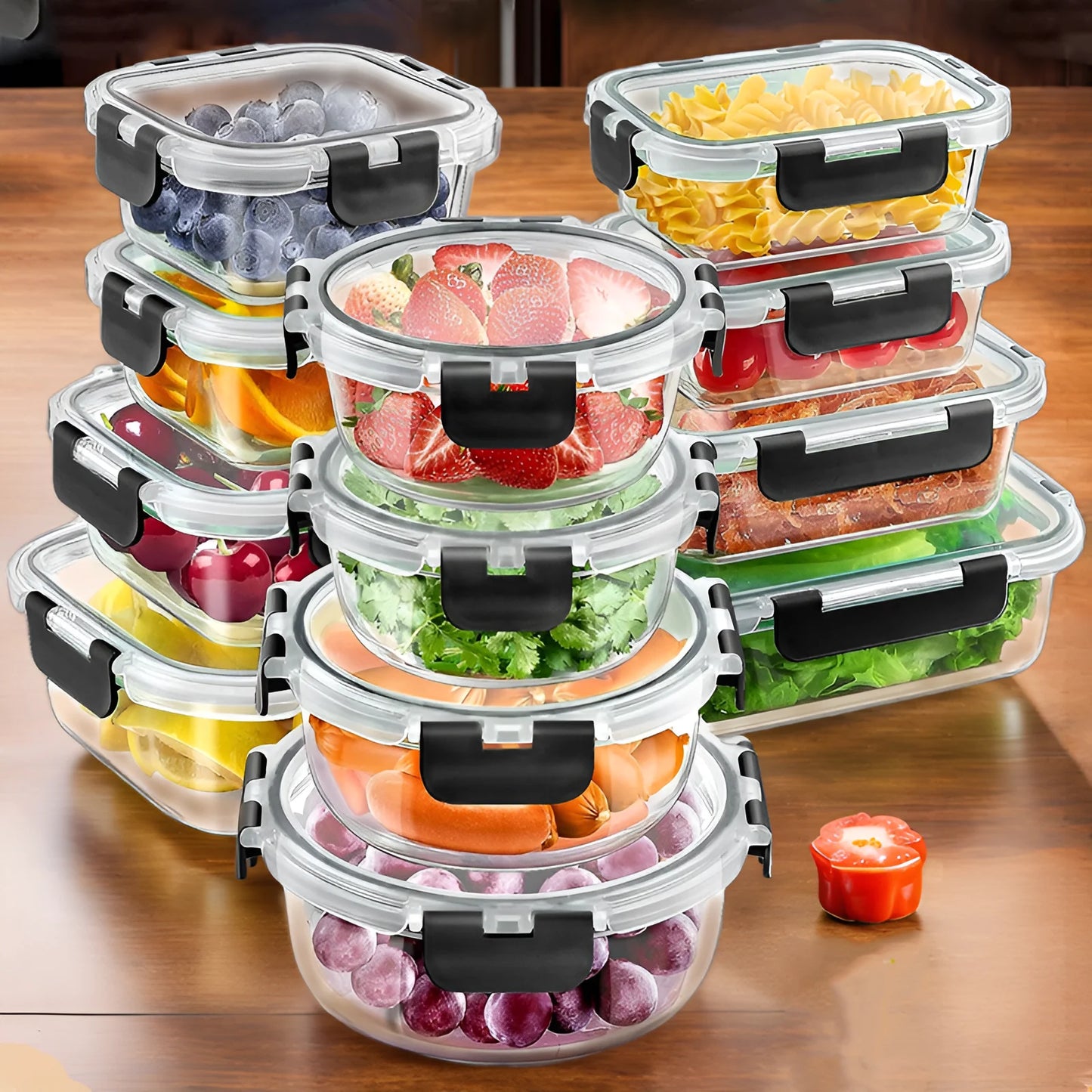 12 Glass Lunch Boxes BPA Free For Microwave Freezer Dishwasher