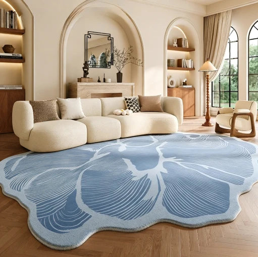 Modern Plush Irregular Area Rug for Living Room and Bedroom