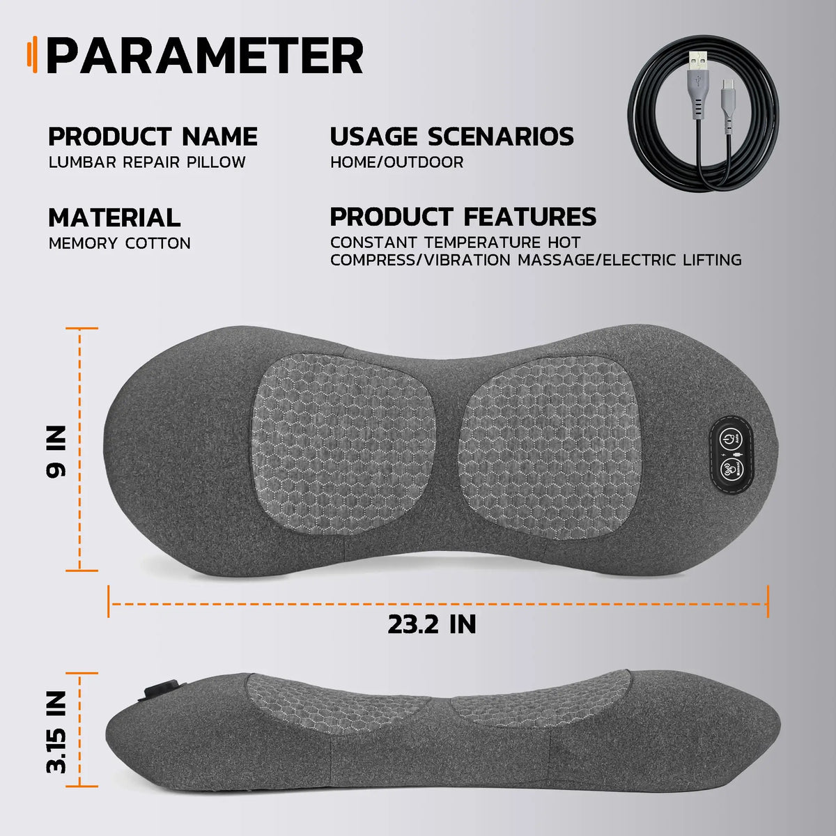 PAQIN 3 In 1 Electric Lumbar Back Massager With Heat And Vibration