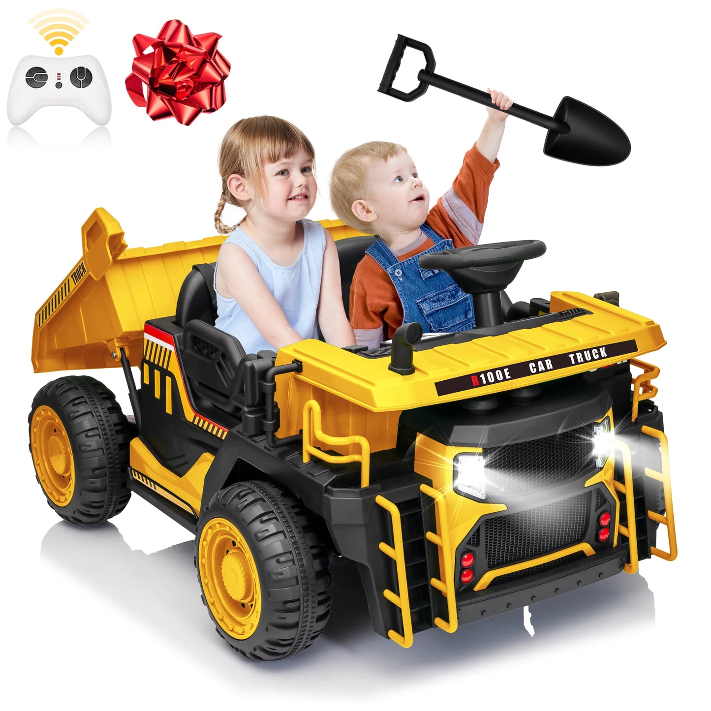 JoyRacer 24V Two Seater Ride On Dump Truck With Remote