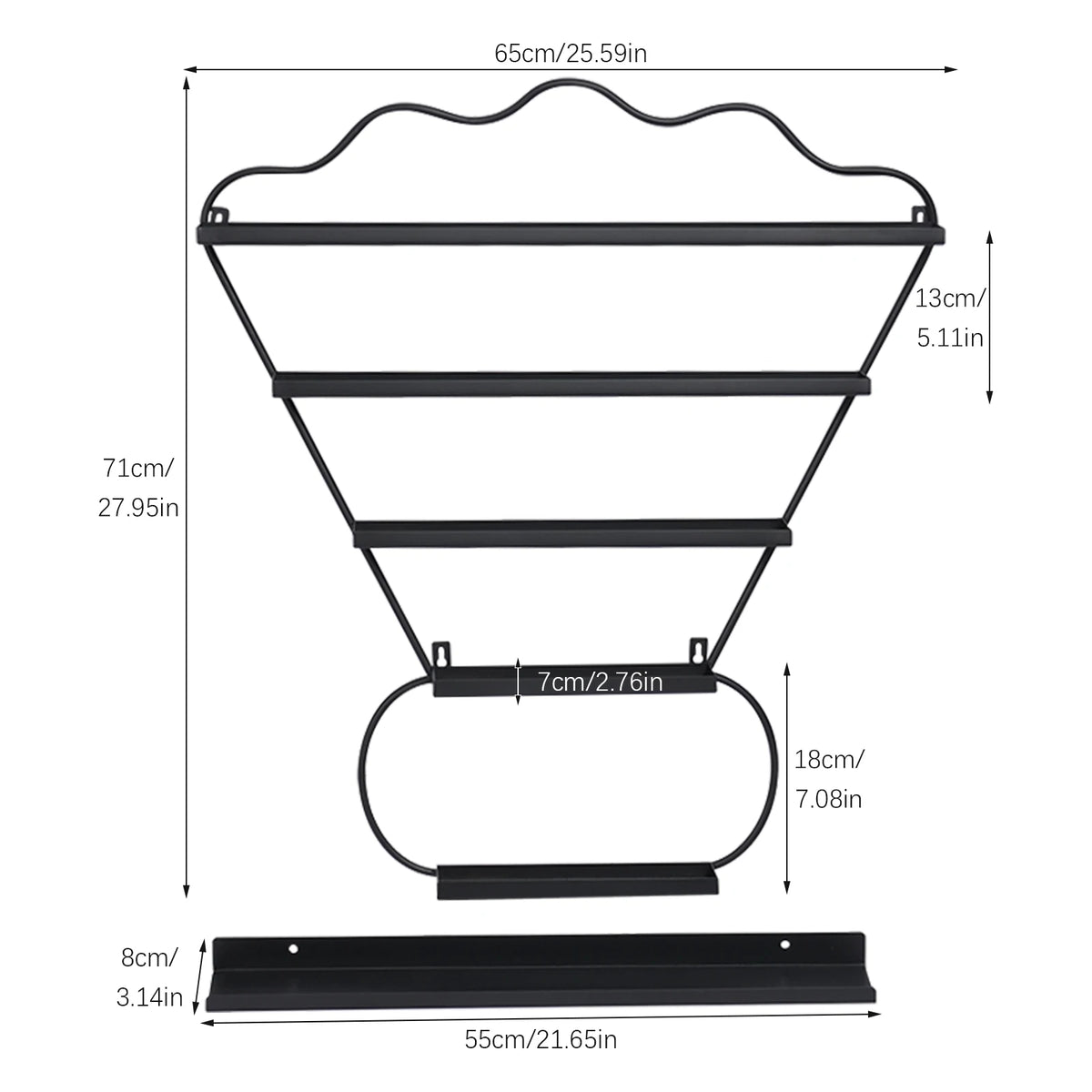Bymaocar 5 Tier Wall Mounted Nail Polish Display Rack