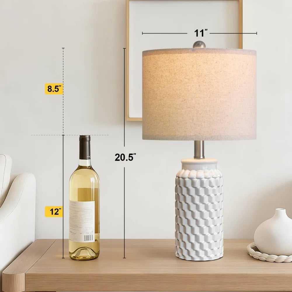 Modern Ceramic Table Lamp Set For Bedroom Living Room Office
