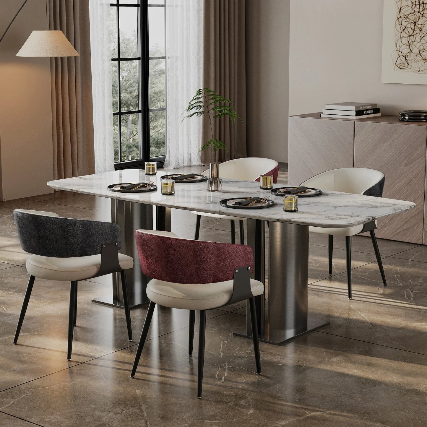 Modern Comfort Upholstered Dining Chairs For Kitchen And Restaurant Use