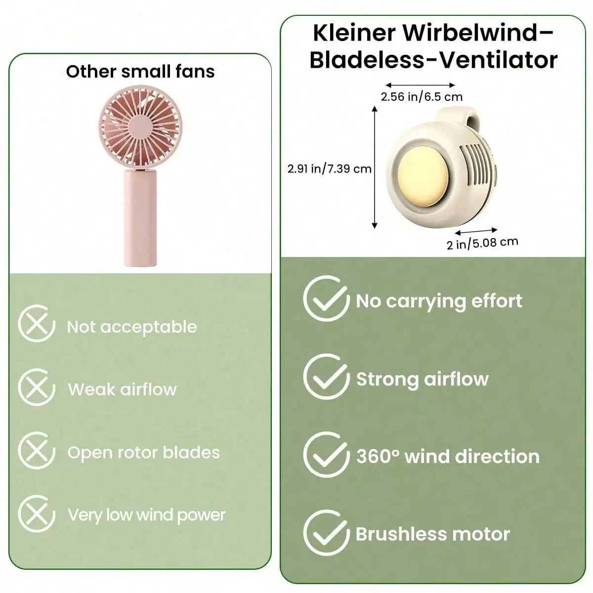 Portable Bladeless Clip On Neck Fan With 3 Speeds For Outdoor Use