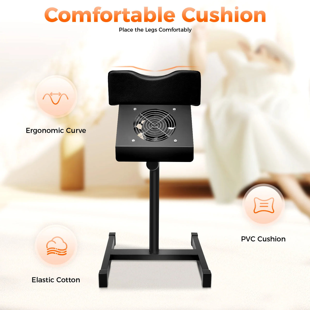 Bymaocar Height Adjustable Pedicure Stool With Dust Cleaning Fan