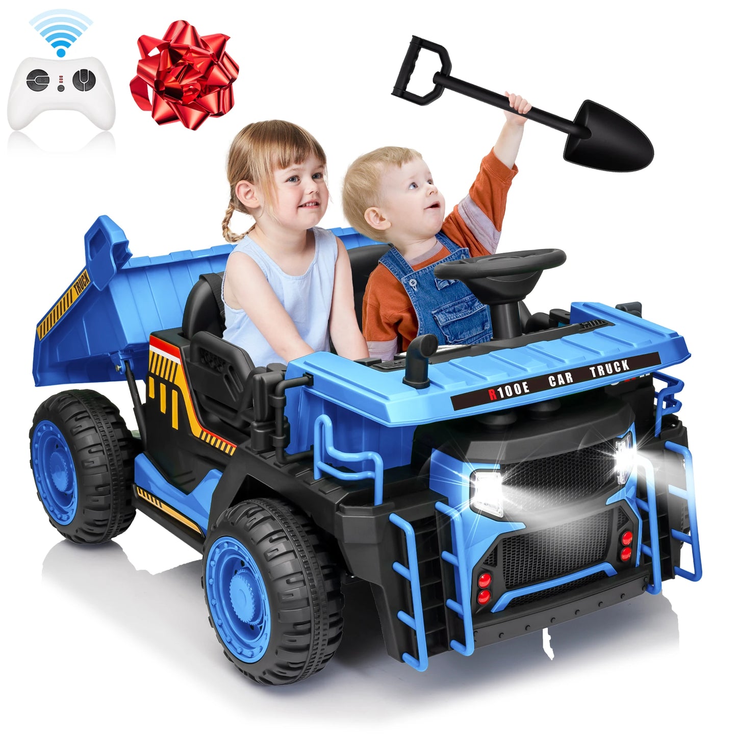 JoyRacer 24V Two Seater Ride On Dump Truck With Remote
