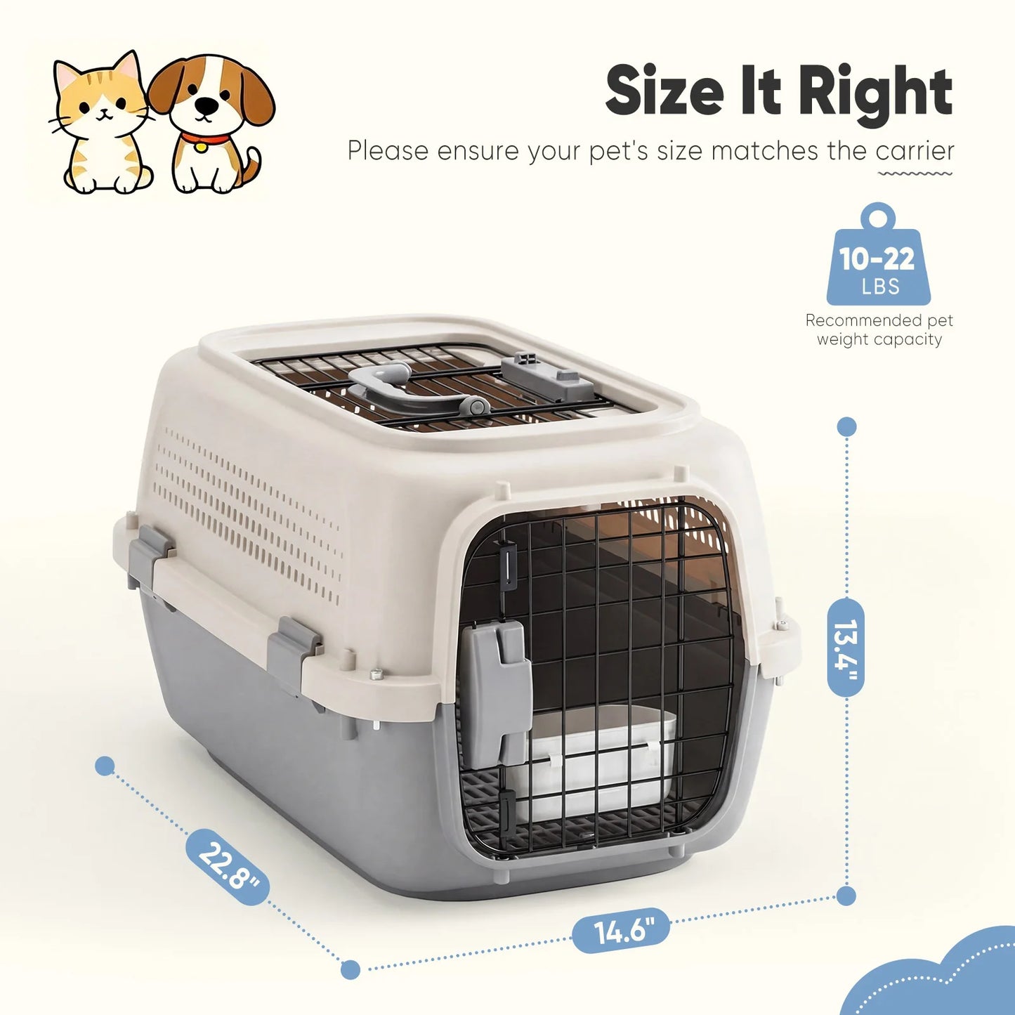 23Inch Pet Carrier For Small Dogs And Cats Top Door