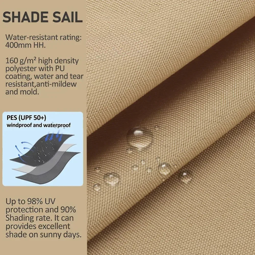 Triangle Sun Shade Sail Canopy UV Block For Outdoor Patio