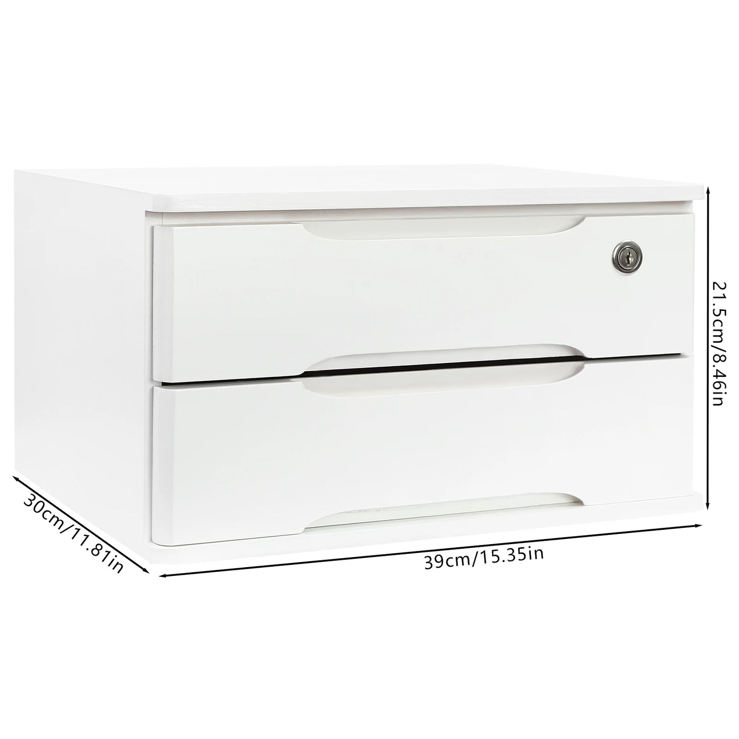 Wooden 1 2 3 Tier Desktop Storage Box Lockable Drawers