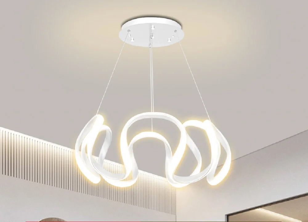 VETRULUS Modern Pendant Light Nordic Twisted LED Chandelier Ceiling Lamp