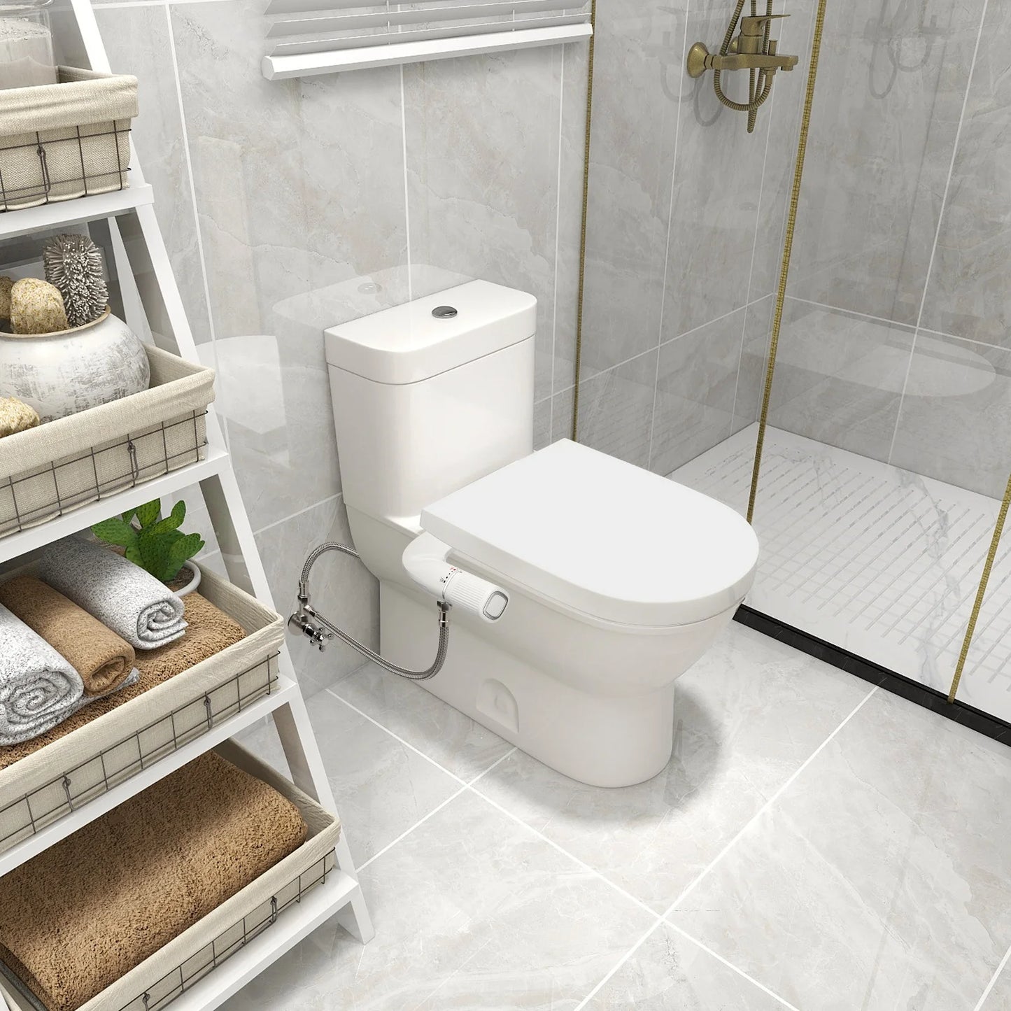 SAMODRA Bidet Attachment Dual Nozzle Adjustable Water Pressure