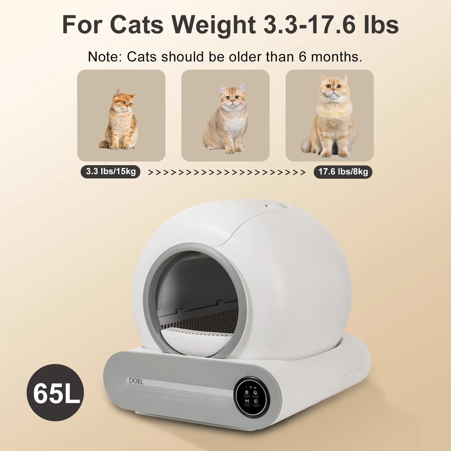 DOEL Self Cleaning Cat Litter Box With WiFi App Control