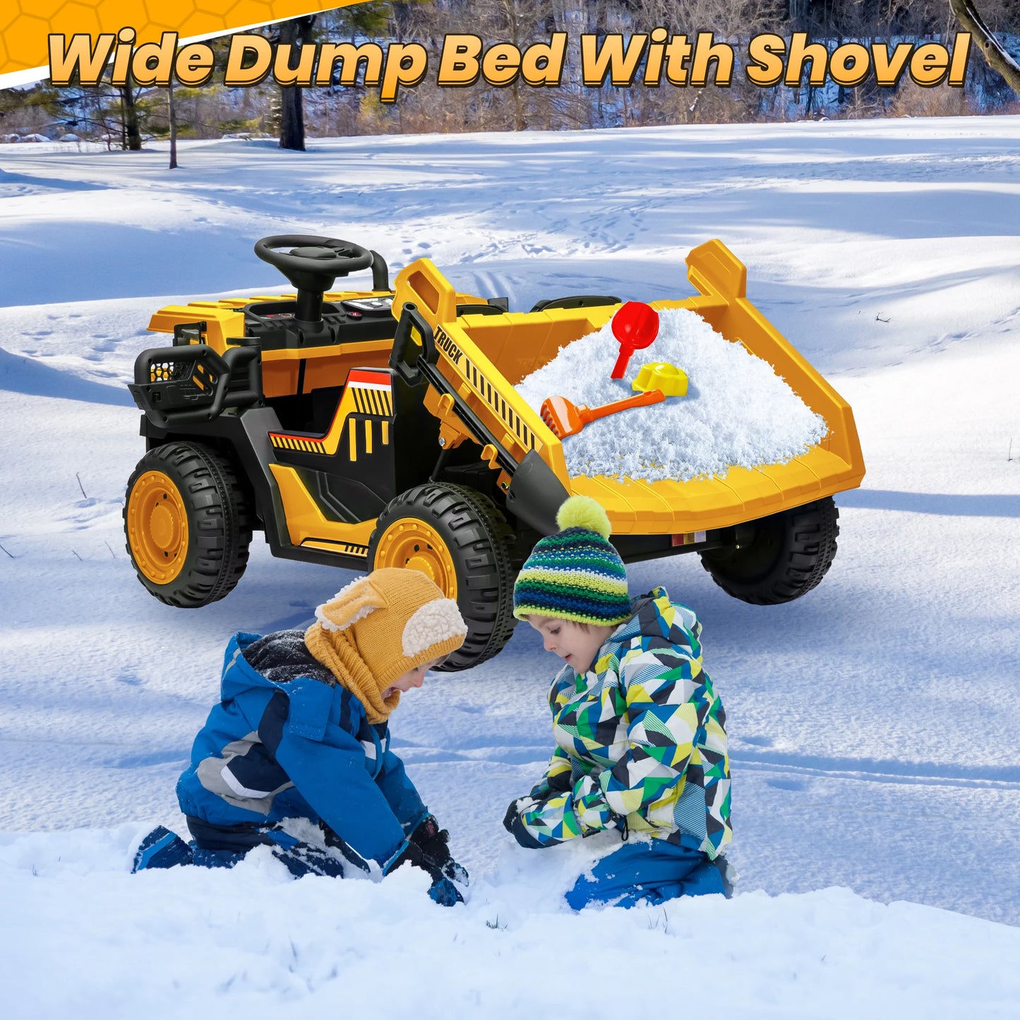 JoyRacer 24V Two Seater Ride On Dump Truck With Remote
