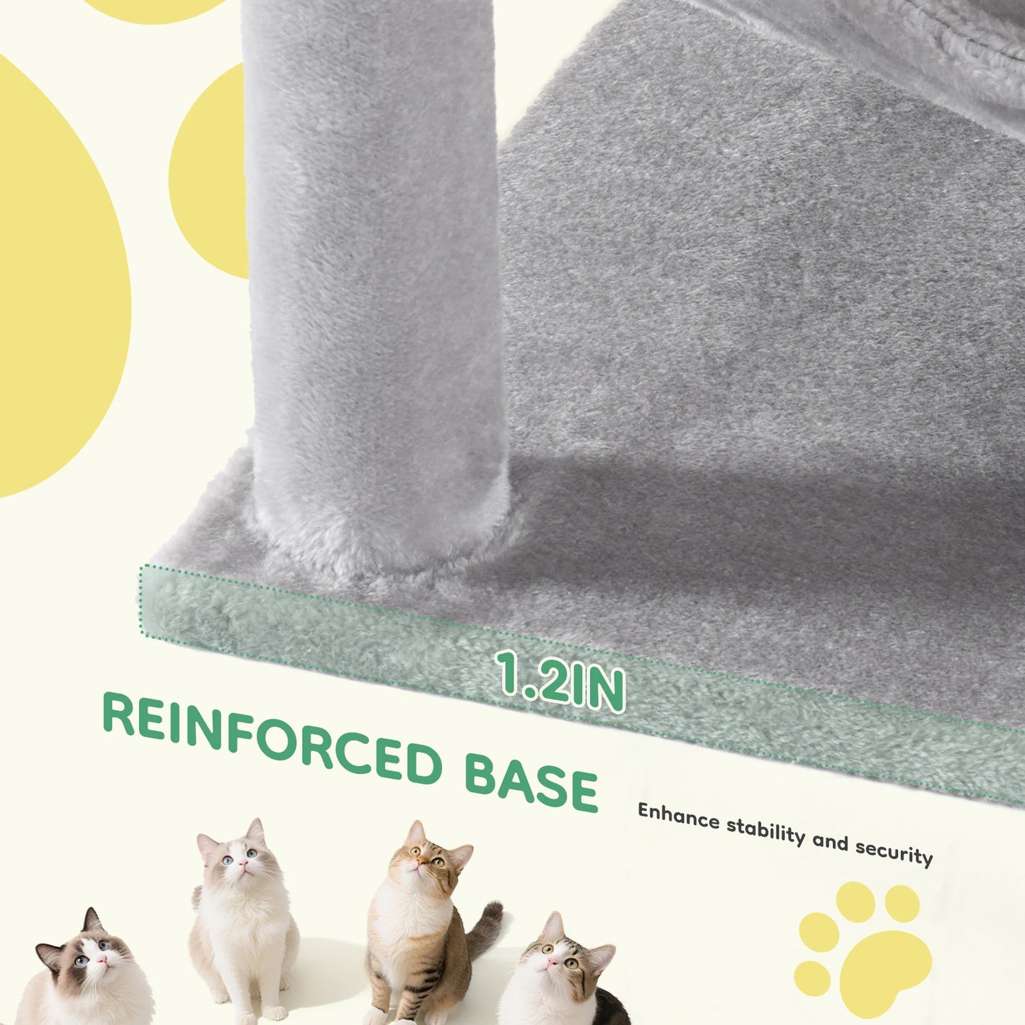 JHK Four Tier Cat Tree Multilevel Climbing Tower With Sisal Posts