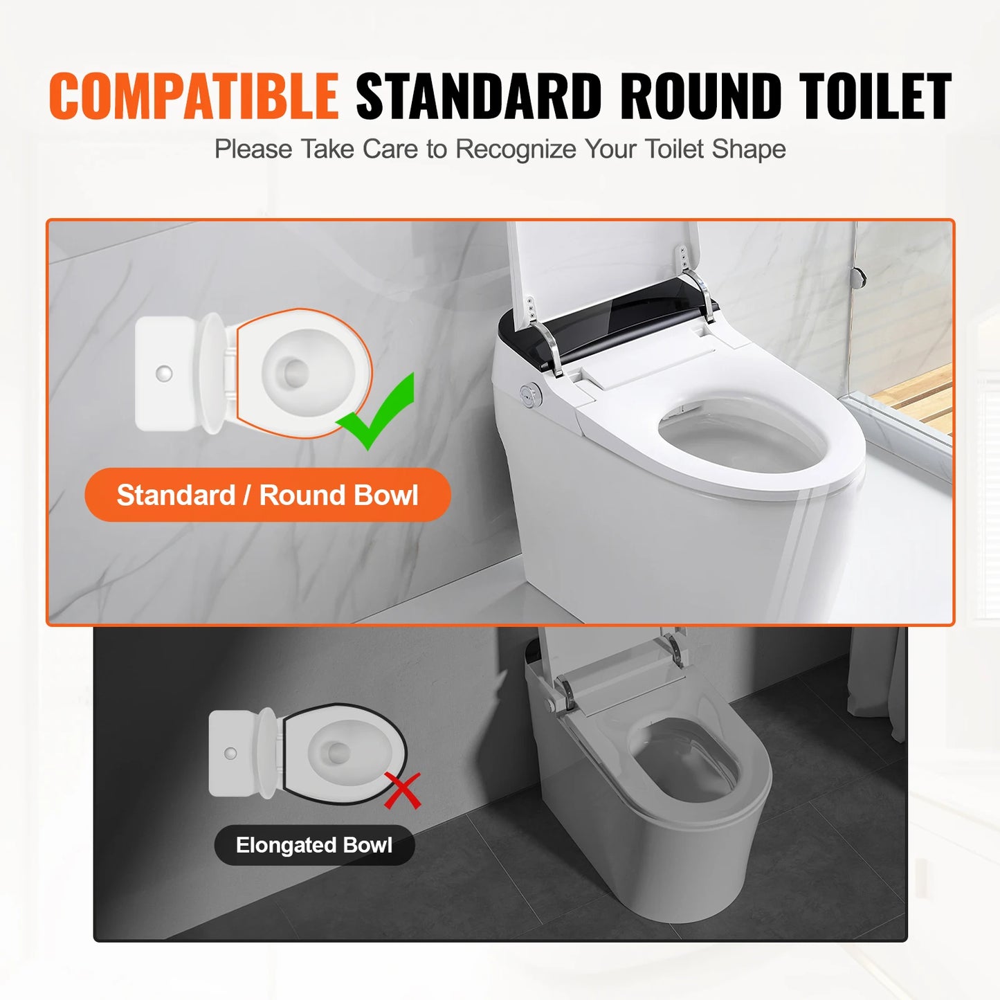 SucceBuy Raised Toilet Seat With Aluminum Handrail, 300 Lb Capacity