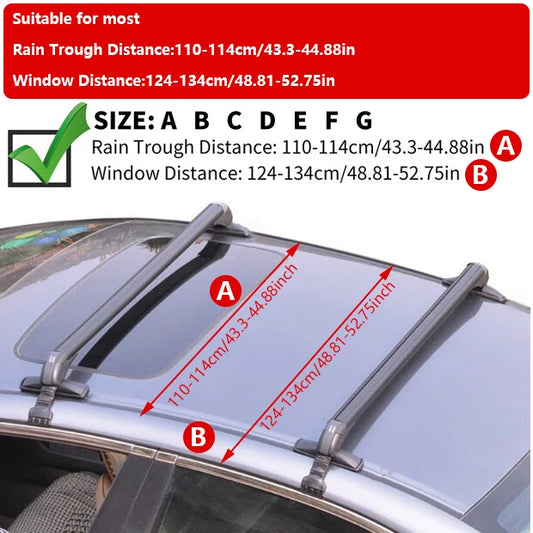 Universal Aluminum Car Roof Luggage Rack With Cross Bars