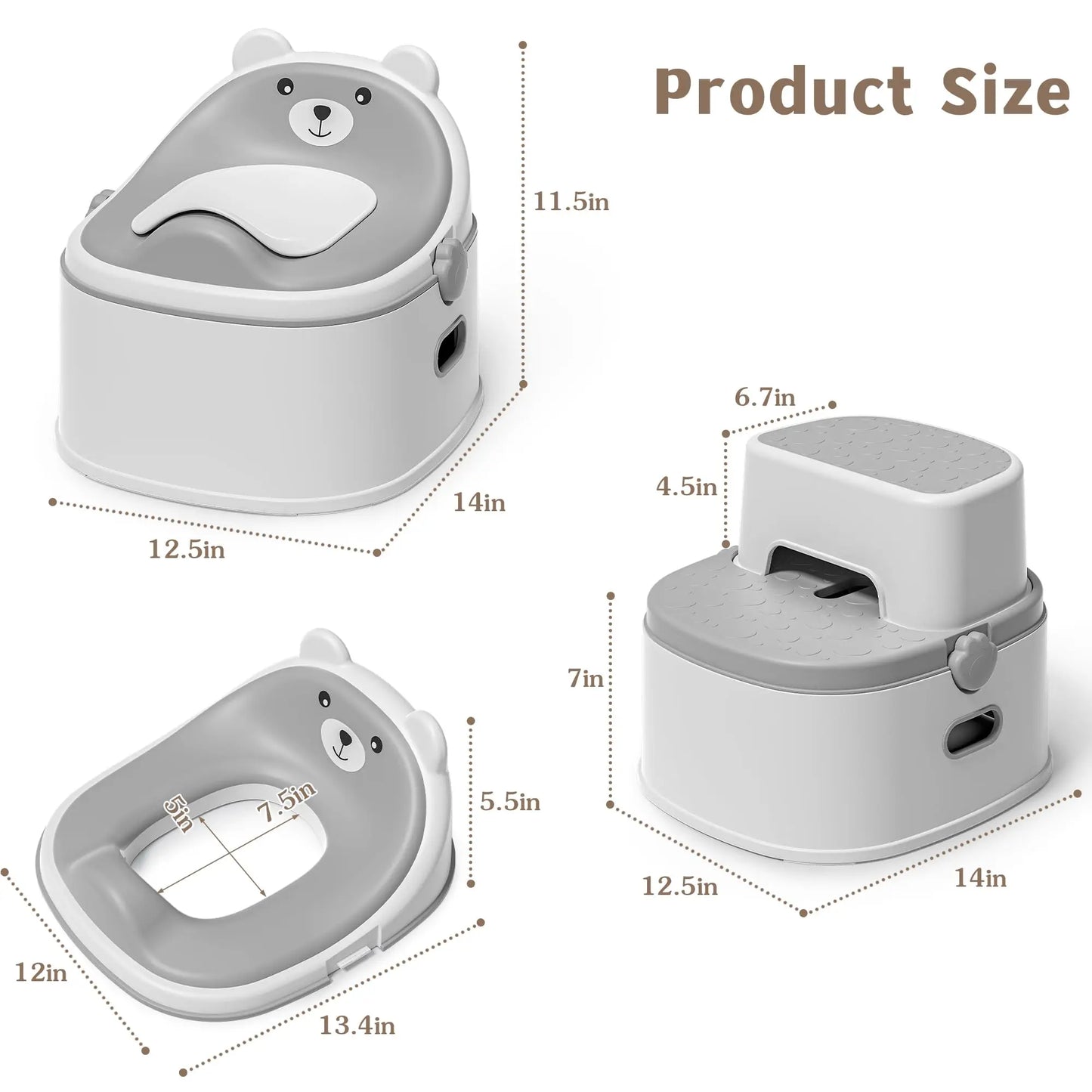 3 In 1 Portable Potty Training Toilet Seat And Toddler Step Stool