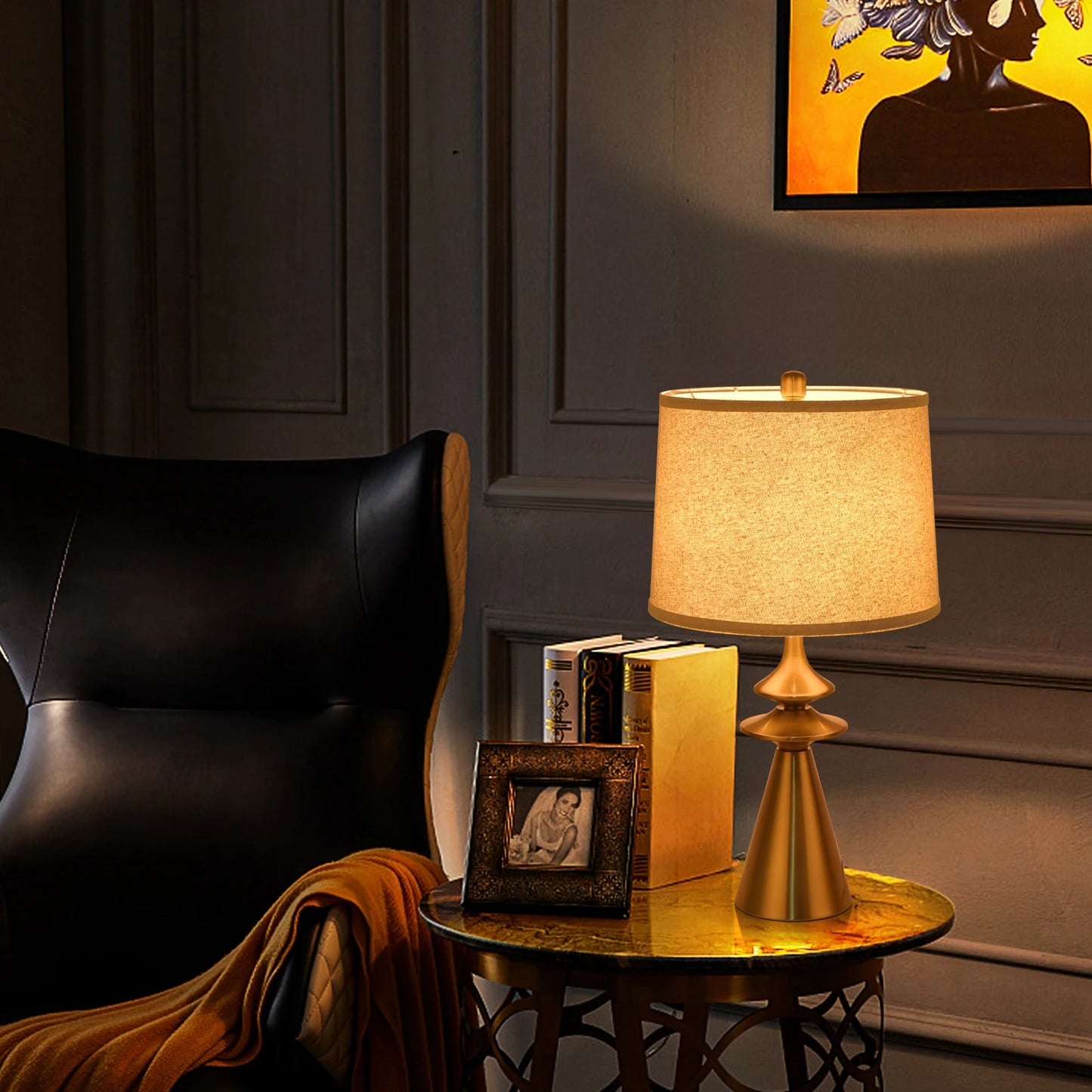 Contemporary Iron Table Lamp for Living Room Bedroom Decor