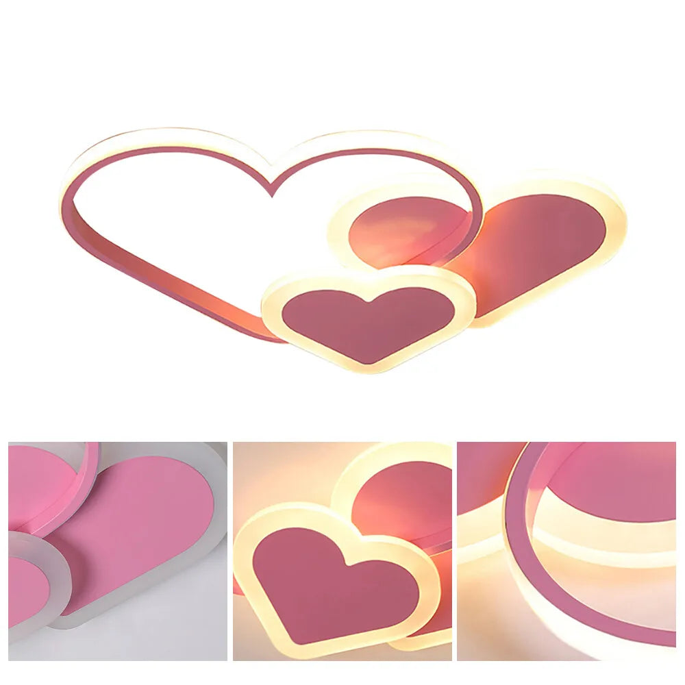 Heart Shaped LED Ceiling Lamp With Dimmable Remote Control