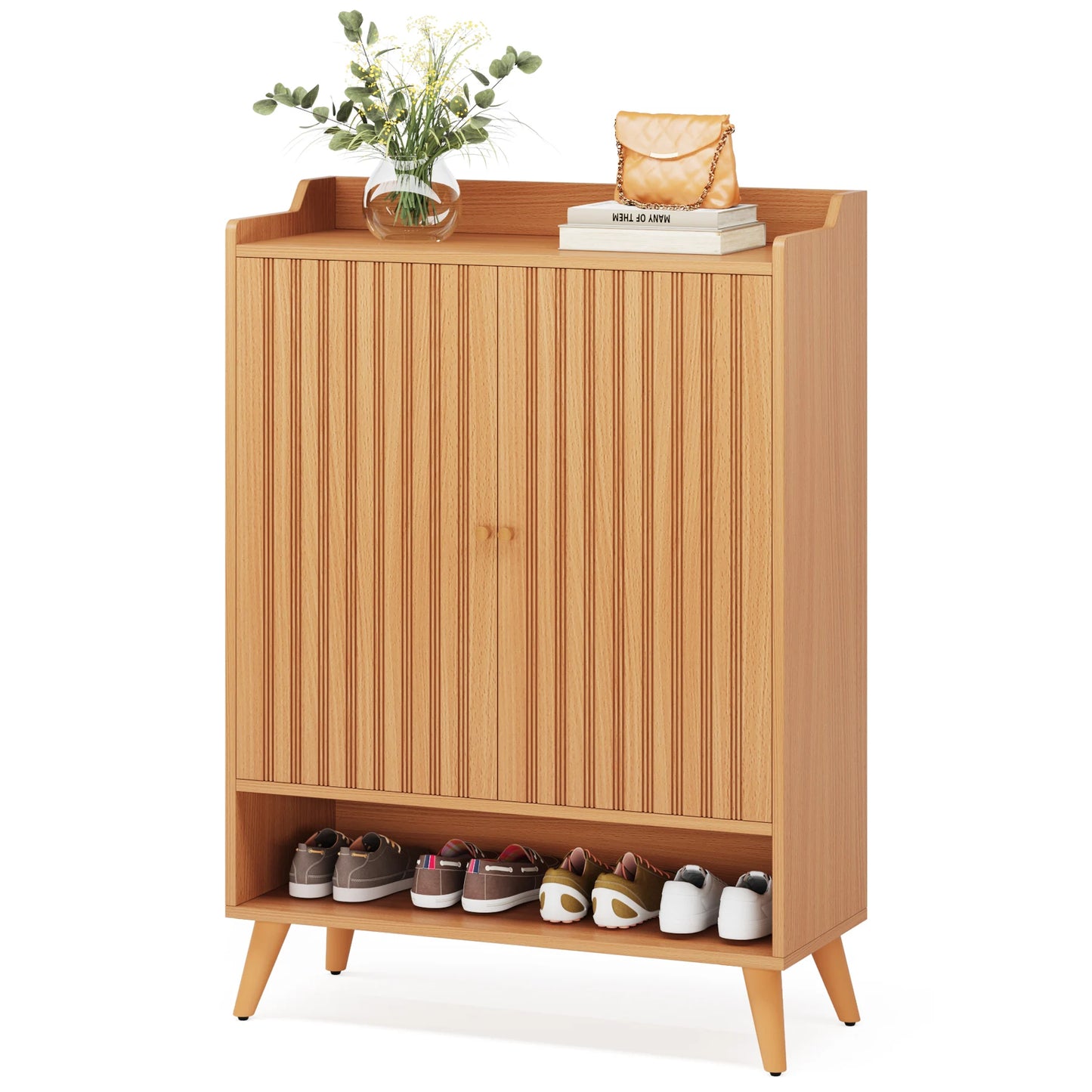Tribesigns Wooden 5-Tier Shoe Cabinet With Doors For Bedroom