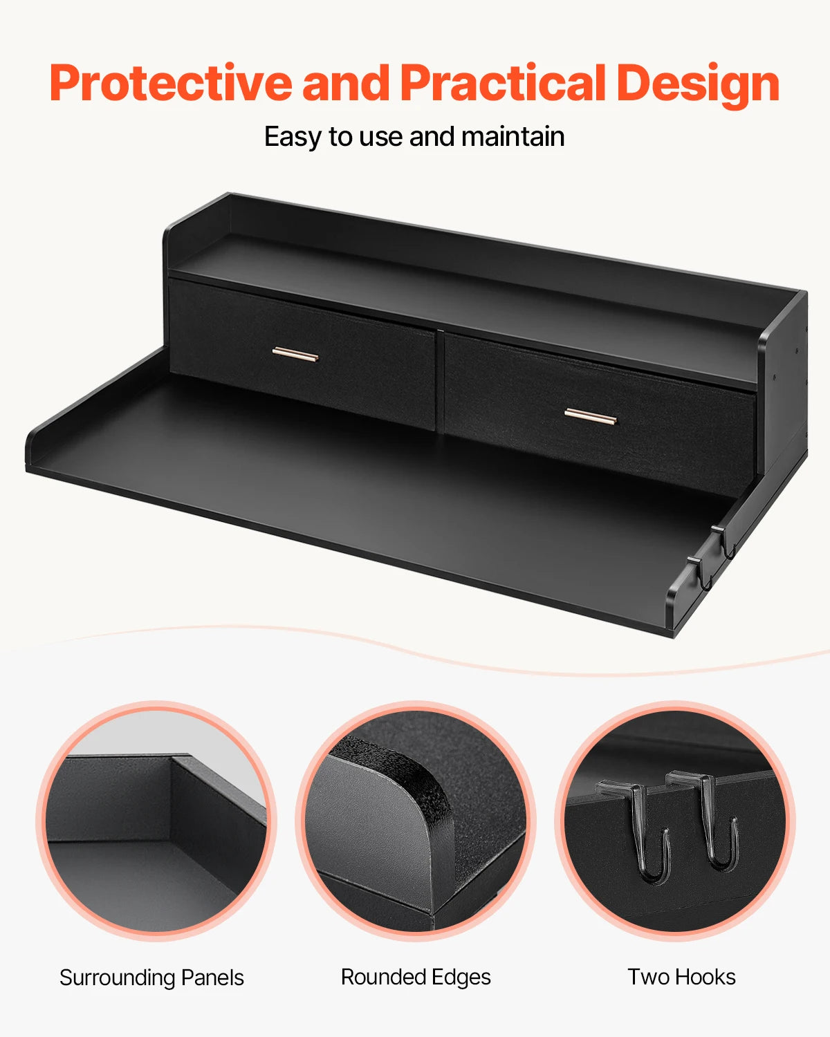SucceBuy Washer Dryer Countertop Shelf With Drawer