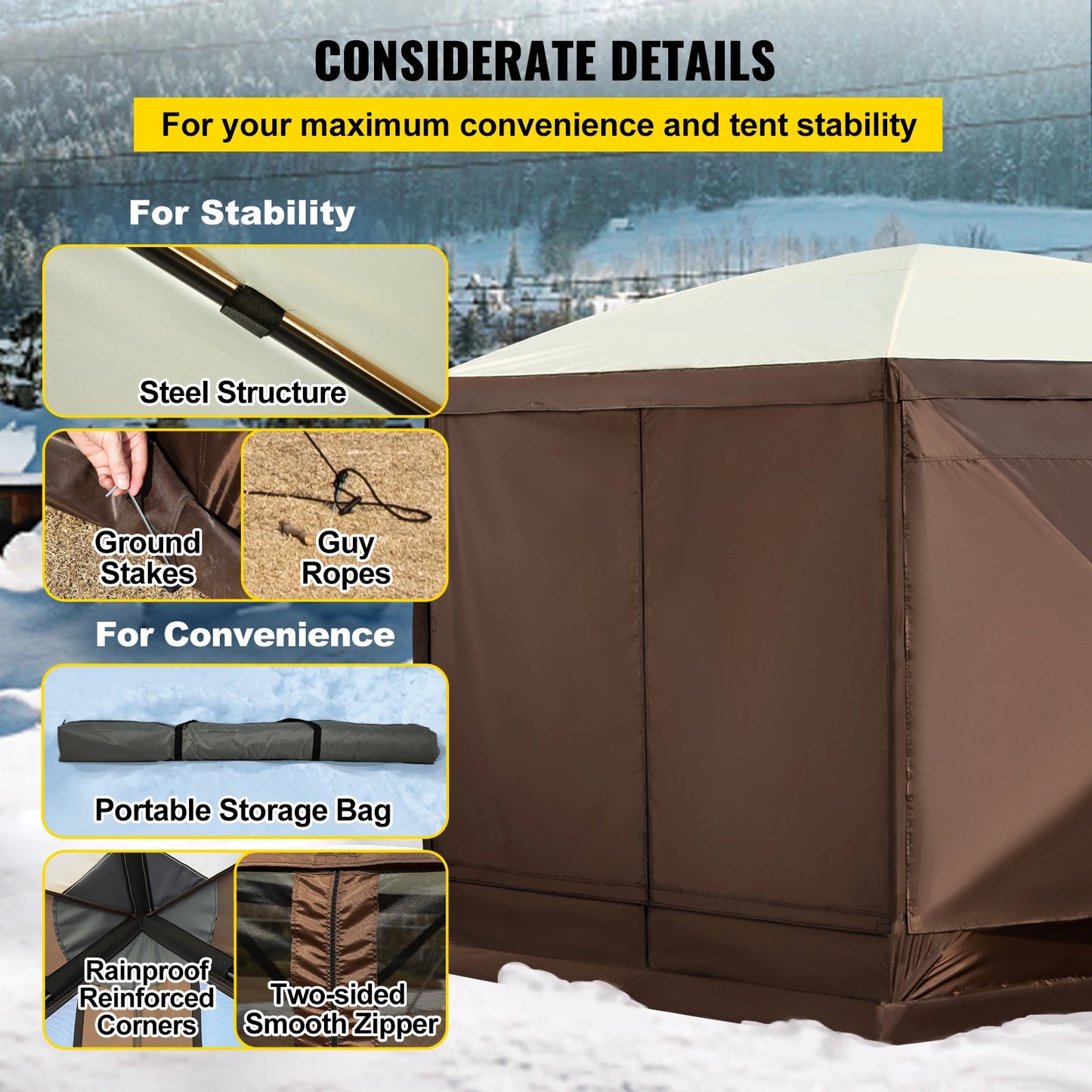 SucceBuy Pop Up Camping Gazebo Shelter For Outdoor Events