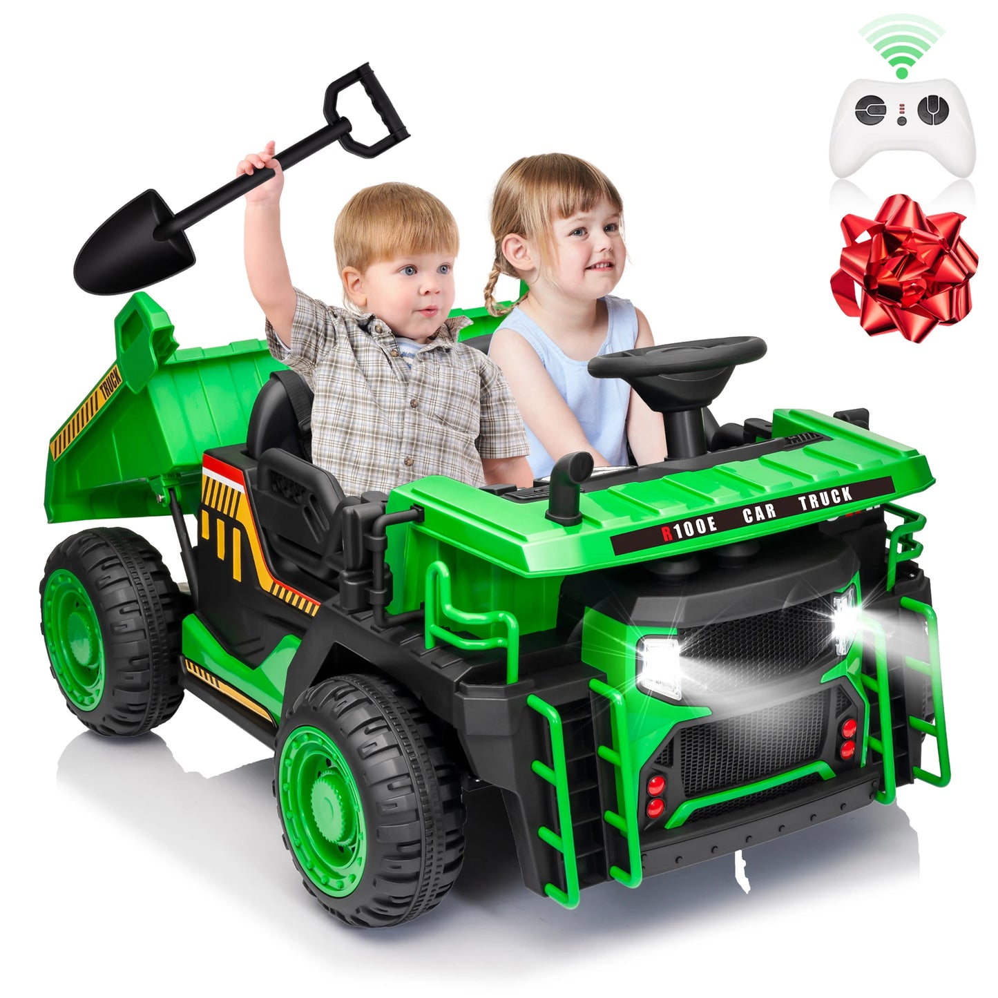 JoyRacer 24V Two Seater Ride On Dump Truck With Remote