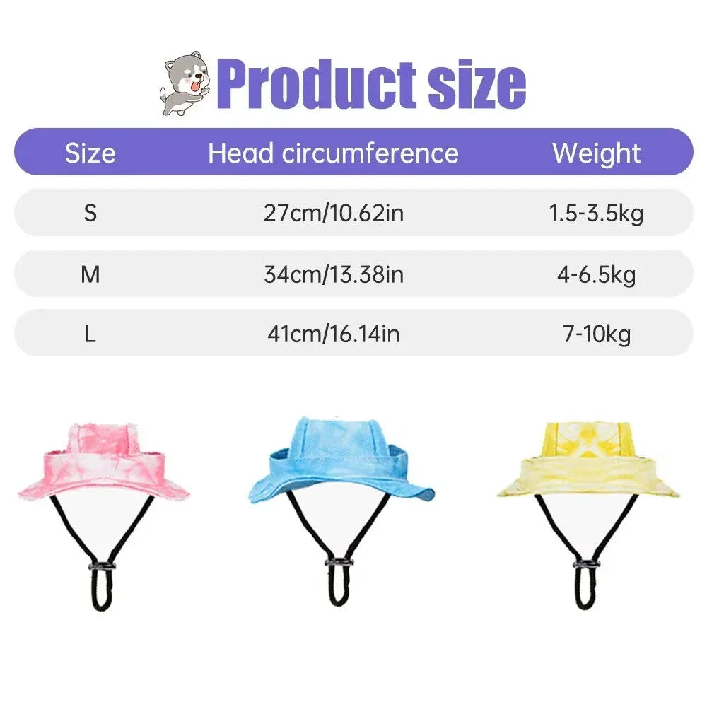 Cotton Adjustable Dog Hat With Ear Holes Sun Cap Outdoor