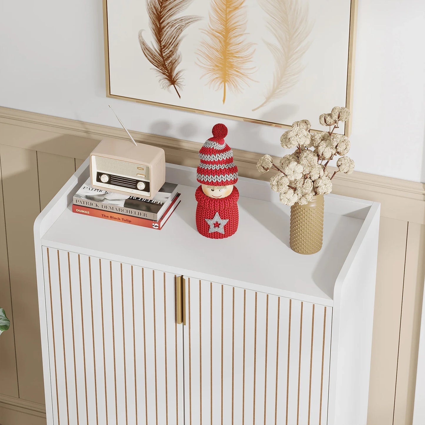 Tribesigns Wooden 5-Tier Shoe Cabinet With Doors For Bedroom