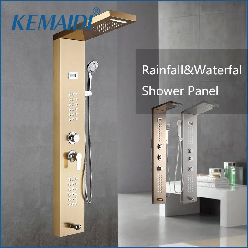 MEKKHALA Multifunctional Shower Panel Tower With Massage Jets