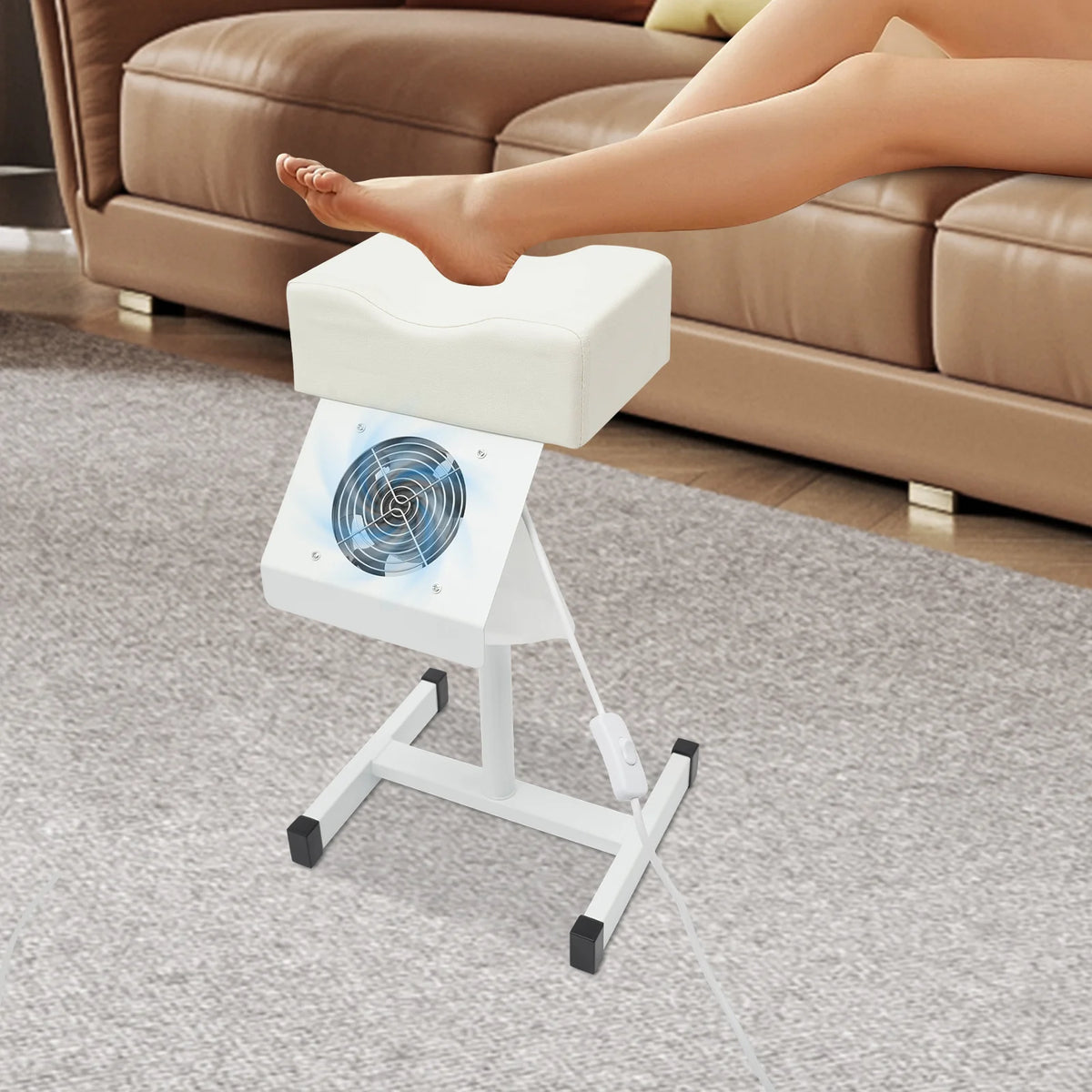 Bymaocar Height Adjustable Pedicure Stool With Dust Cleaning Fan