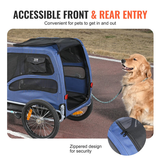 SucceBuy Pet Cart Dog Bike Trailer With Coupler And Reflectors