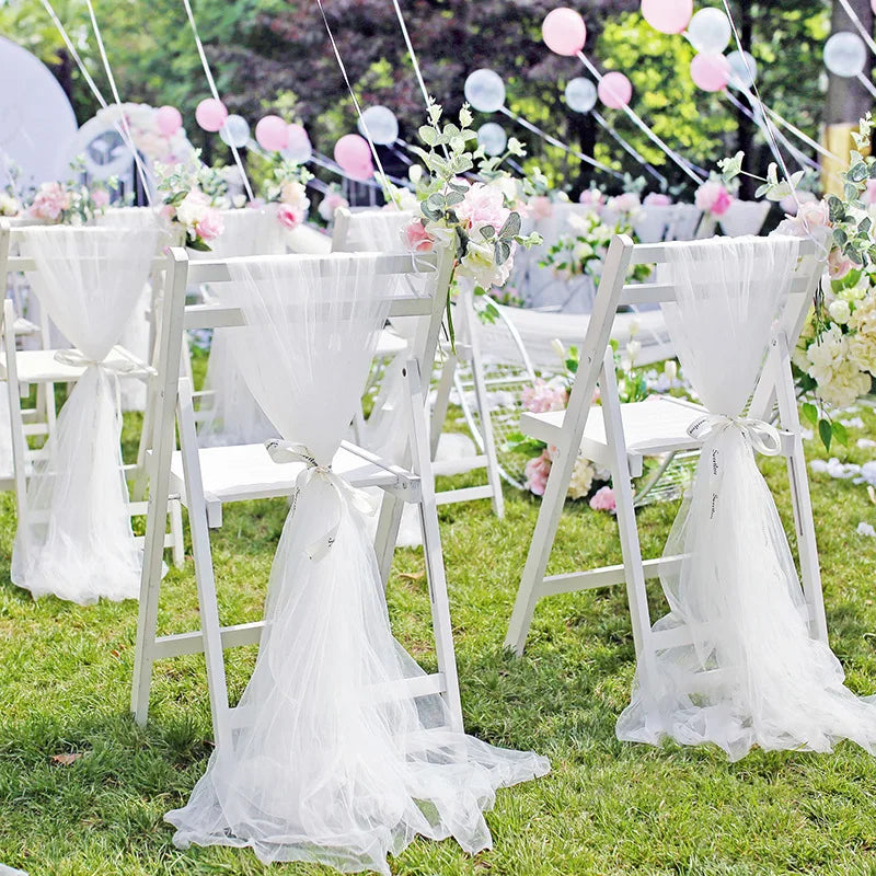 Organza Tulle Wedding Arch Backdrop Decoration for Events