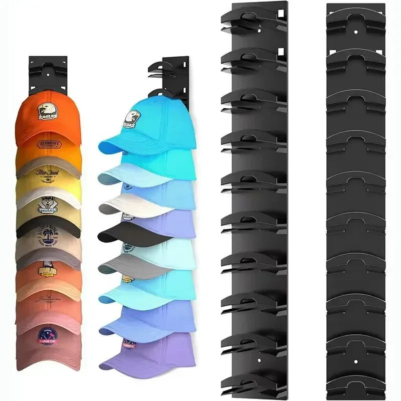 Wall Mount Hat Rack Organizer Holds 16 Baseball Caps