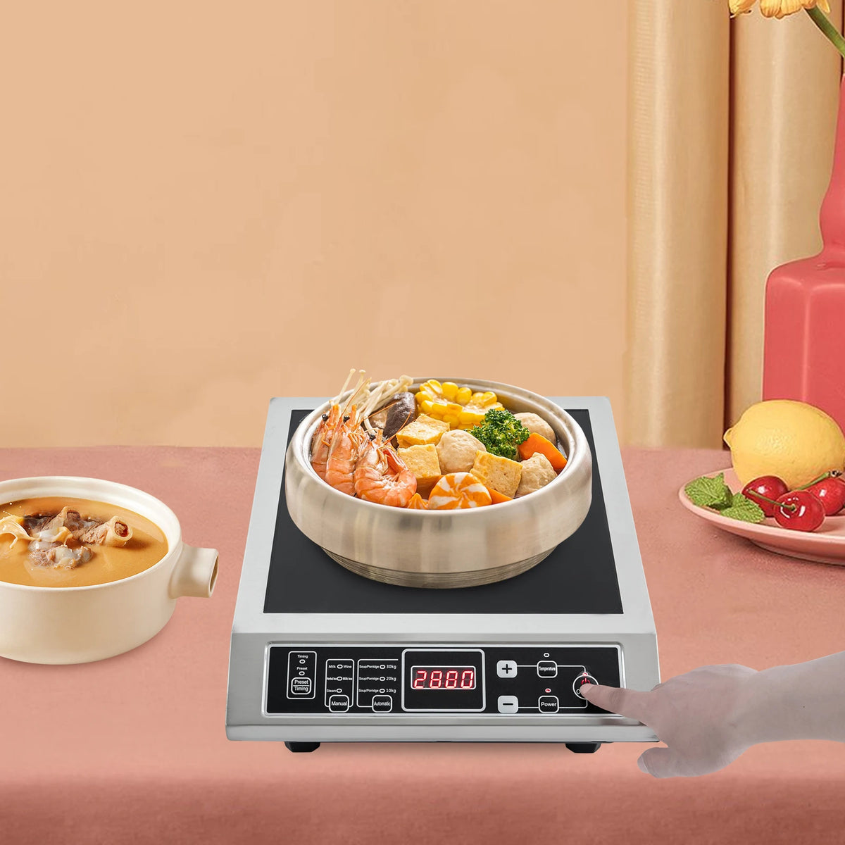 3500W Portable Induction Cooktop With IGBT Heating Technology And Timer
