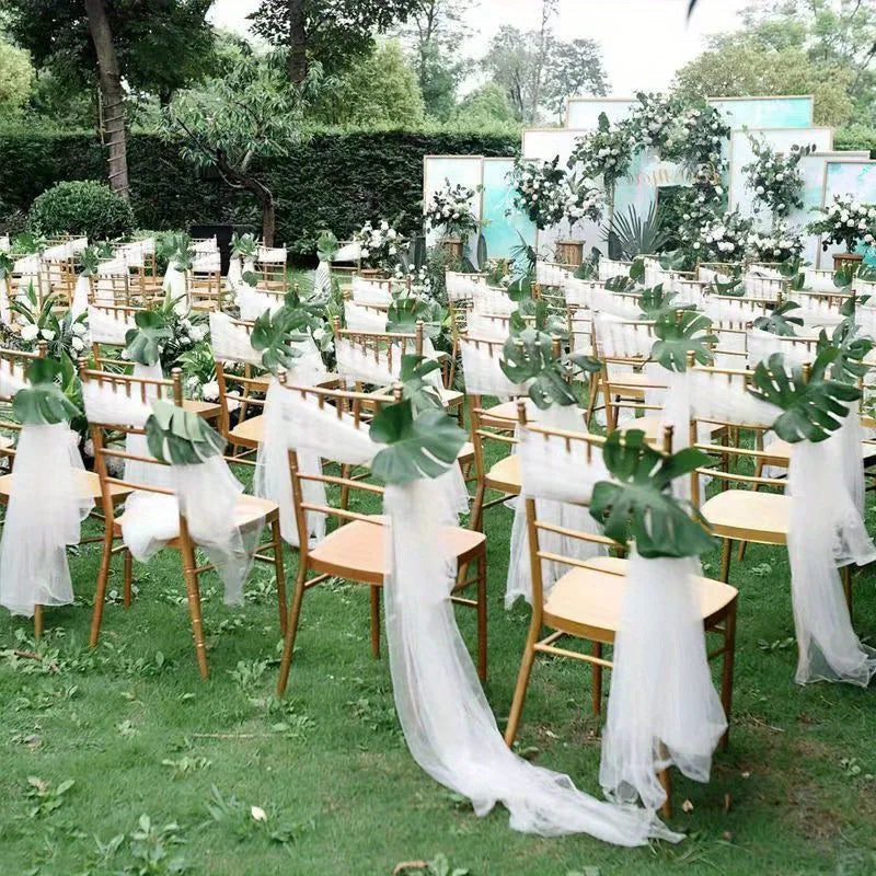Organza Tulle Wedding Arch Backdrop Decoration for Events