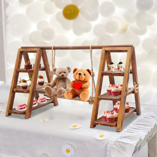 Wooden 3 Tier Dessert Display Stand For Birthday Parties