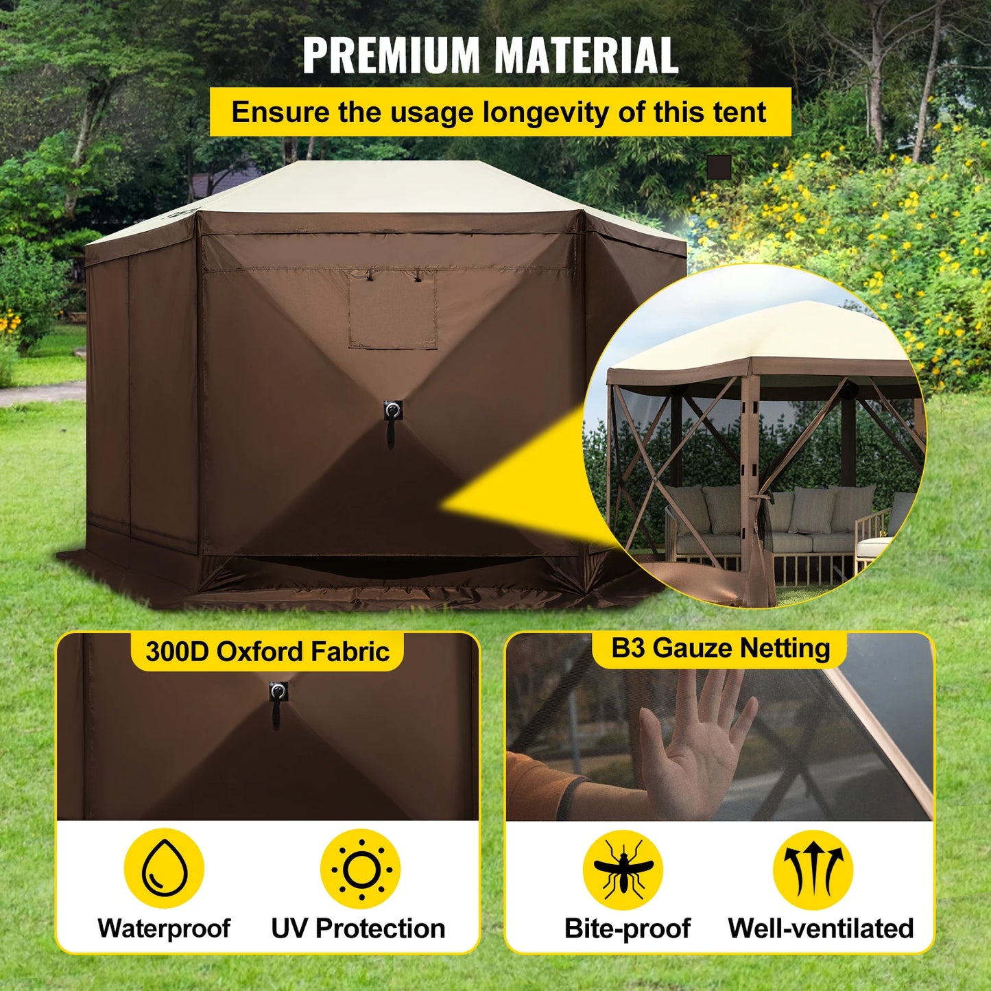 SucceBuy Pop Up Camping Gazebo Canopy Shelter For Outdoor Use