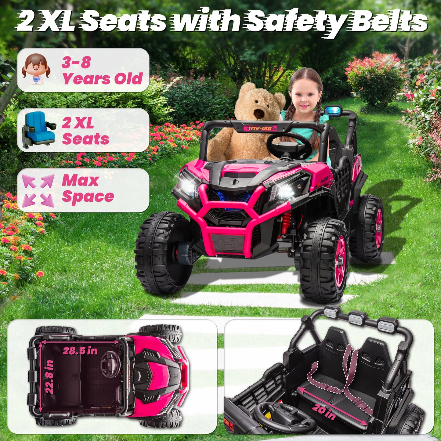 JoyRacer 24V Two Seater Ride On Electric Car for Kids