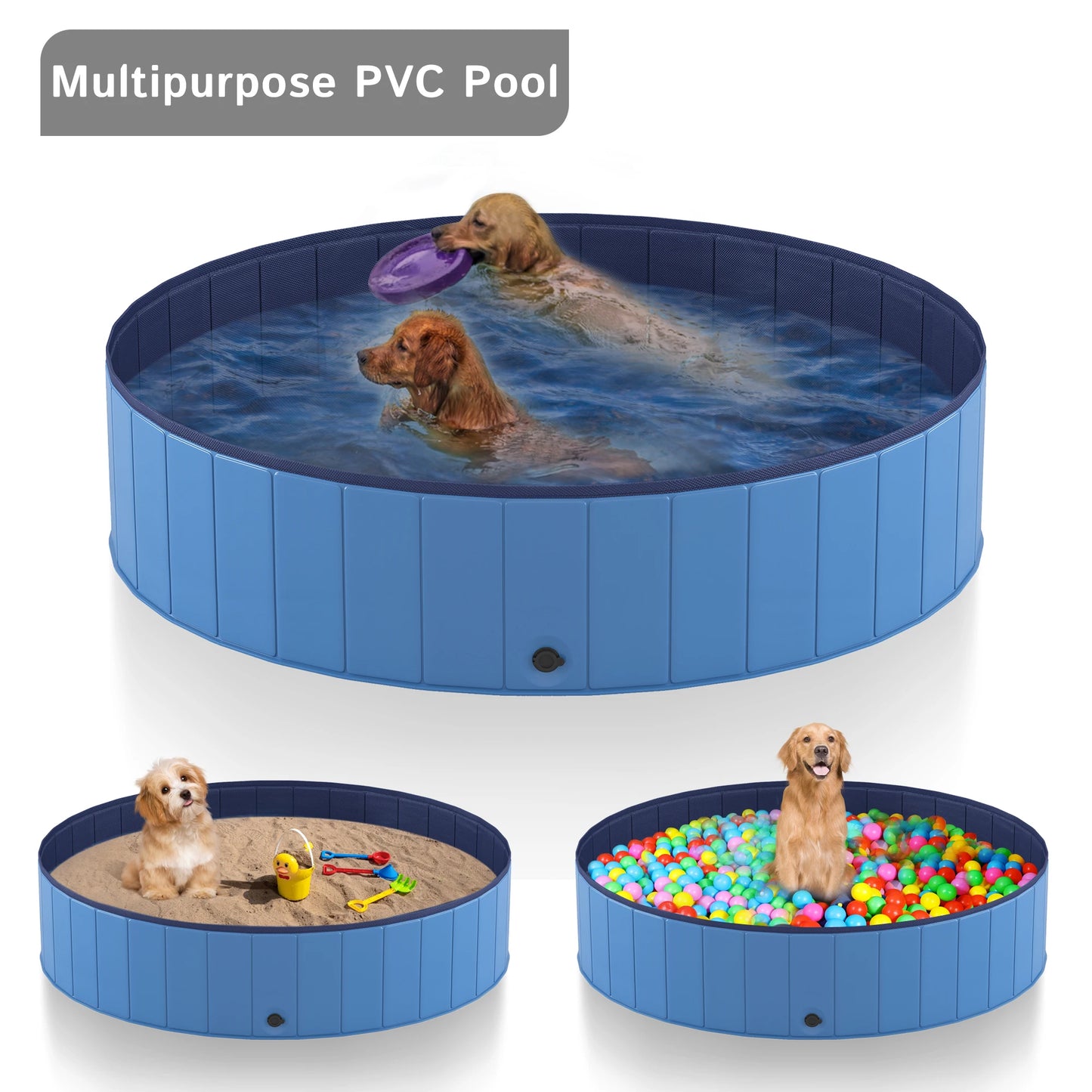 Foldable Portable Dog Pool Anti Slip Pet Bath Tub PVC