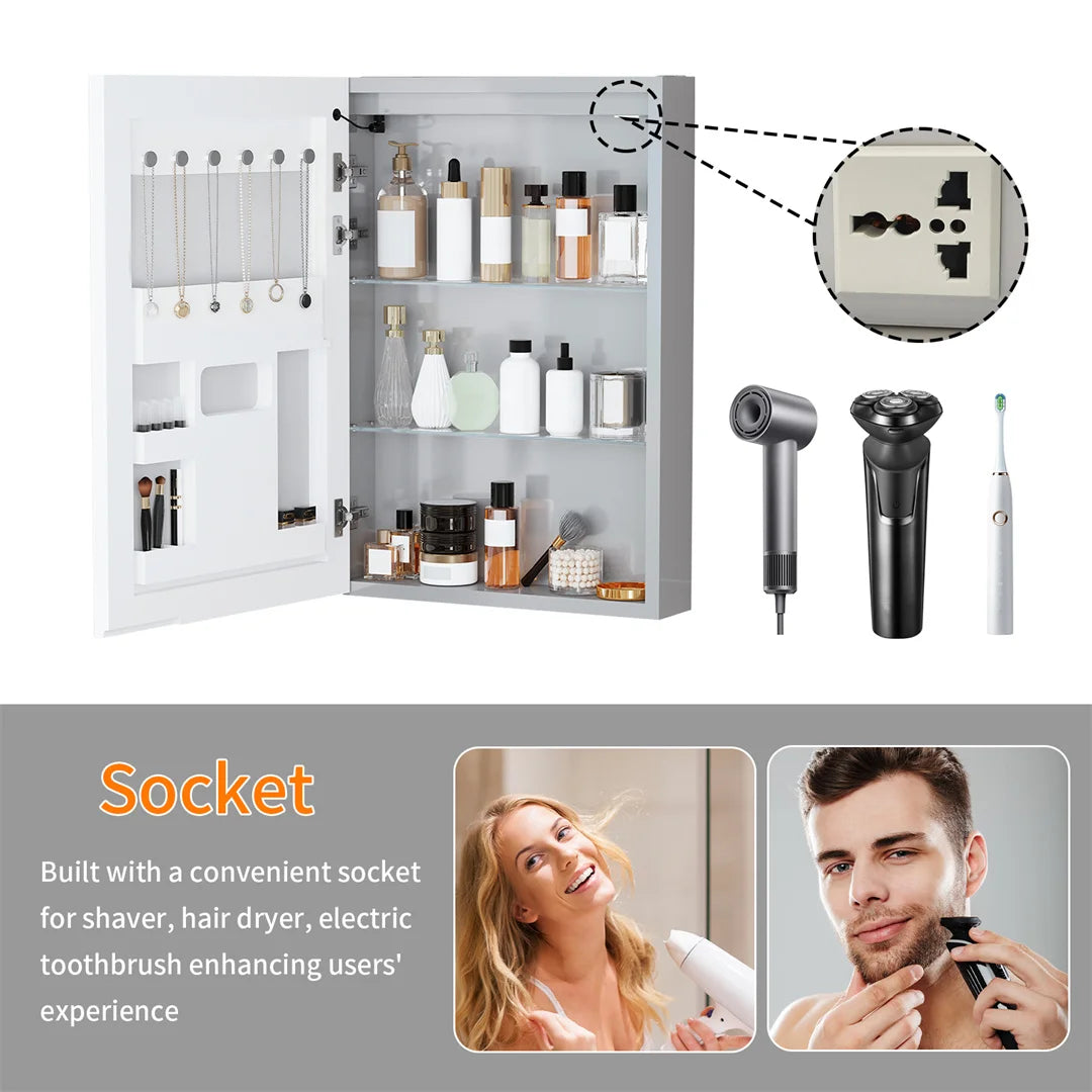 Luvodi Wall Mounted Led Bathroom Cabinet With Bluetooth Speaker Demirror