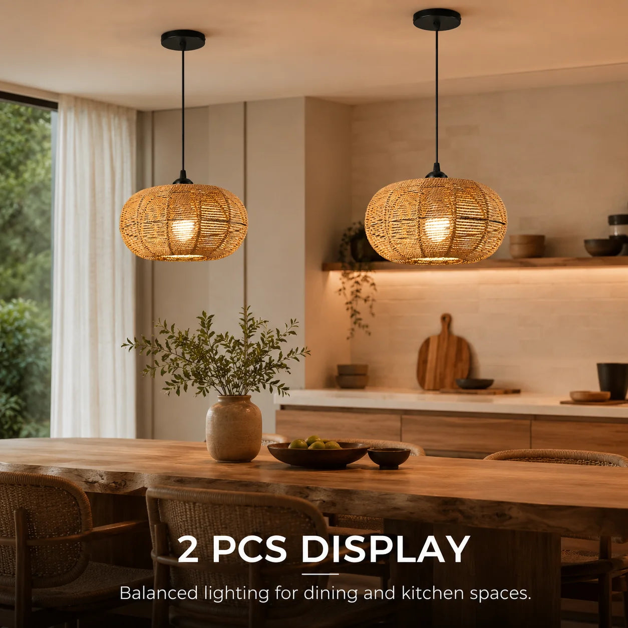 Joyinled Paper Rope Pendant Light With Adjustable Cord