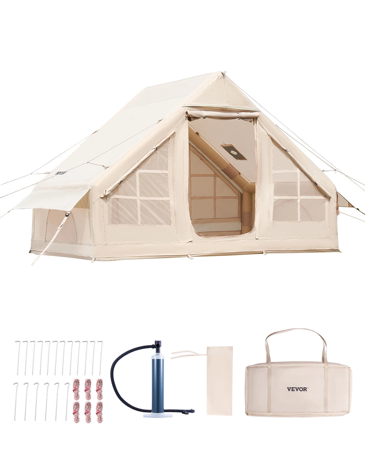 SucceBuy Inflatable Camping Tent With Easy Setup And Hand Pump